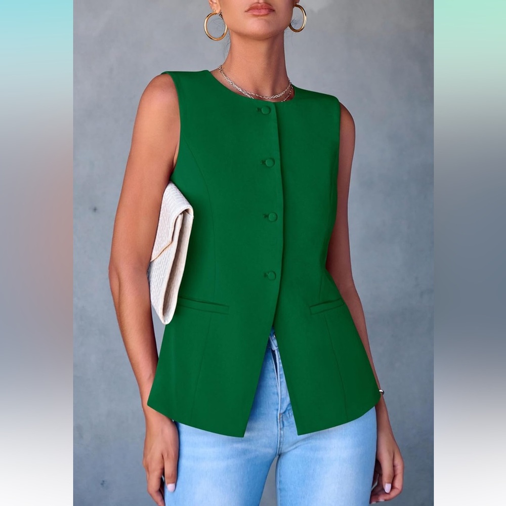 Cosmi Lamiit Green Button-Up Vest